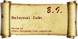 Beleznai Iván névjegykártya