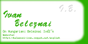 ivan beleznai business card